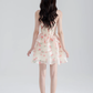 Super fairy new halter neck printed chiffon dress pure summer girl cake skirt fairy skirt female R4112