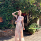 Long printed halter neck dress for women summer French style skirt R4831