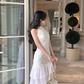 French retro lace dress splicing slim temperament fishtail skirt summer new style R4339
