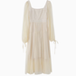 Temperament gentle style apricot long-sleeved dress spring new slim skirt R1901