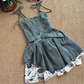Original rose denim dress 2025 new slim hot girl suspender skirt high-end R2060