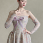 Chanel-inspired Lilac A-Line Strapless Long Women Dress with Sequin and Bow-knot Birthday Dress Evening Dress RS054