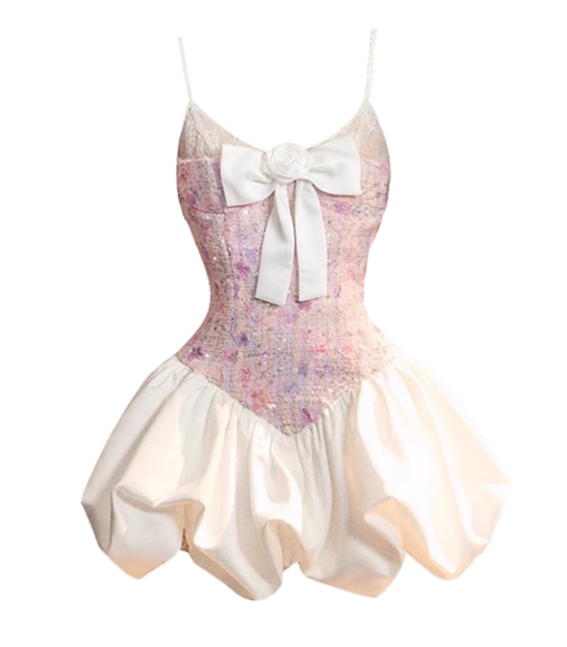 French style high-grade suspender dress for women summer sweet waist bud skirt R3143