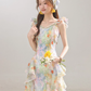 French style oil painting floral dress new summer holiday style long dress R1897