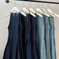 Washed suspender denim dress summer new French style slim swing suspender dress R2188