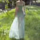 Suspender dress beautiful floral waist temperament long skirt R0676
