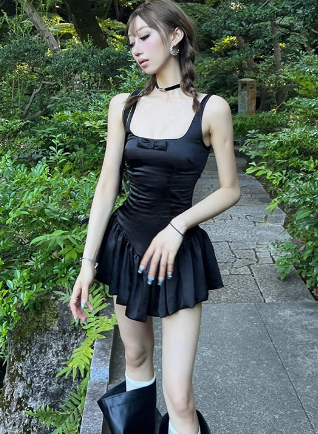 Retro pure desire style suspender dress 2025 large size sweet spicy style waist ballet tutu skirt R1250