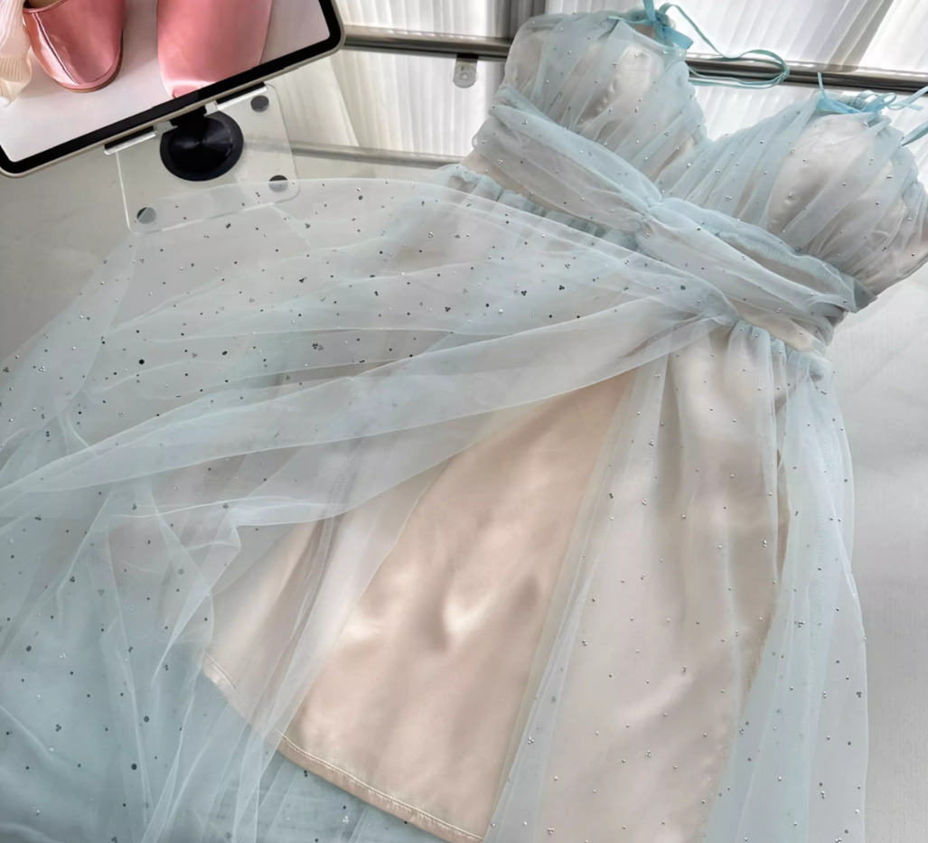 Blue teardrop diamond tulle skirt R2063