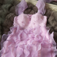 Chanel-inspired Pale Pink A-Line Square Mini Women Dress with Organza Skirt Birthday Dress Evening Dress RS071