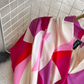 Beach vacation long dress gentle style short sleeves V-neck waist medium length A-line plaid dress R0358