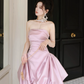 Princess Style Pink Strapless Mini Women Dress Party Dress Birthday Dress RS073