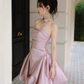 Princess Style Pink Strapless Mini Women Dress Party Dress Birthday Dress RS073