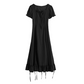 Minimalist Red Square Midi Women Dress with Soutache Casual Dress Summer Dress RS074