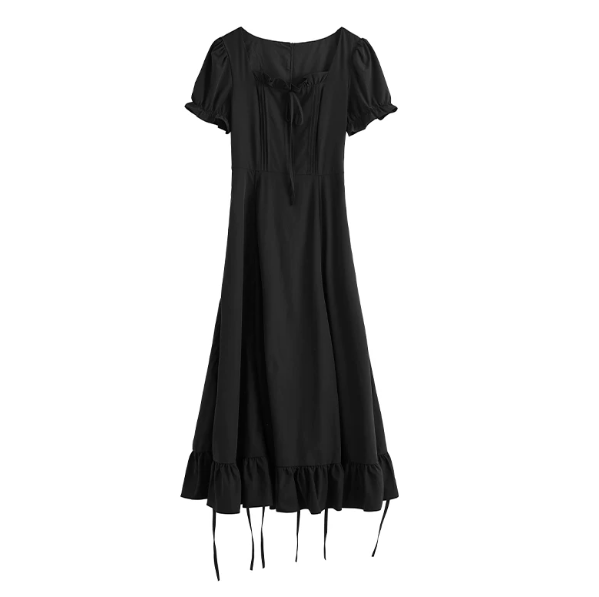 Minimalist Red Square Midi Women Dress with Soutache Casual Dress Summer Dress RS074