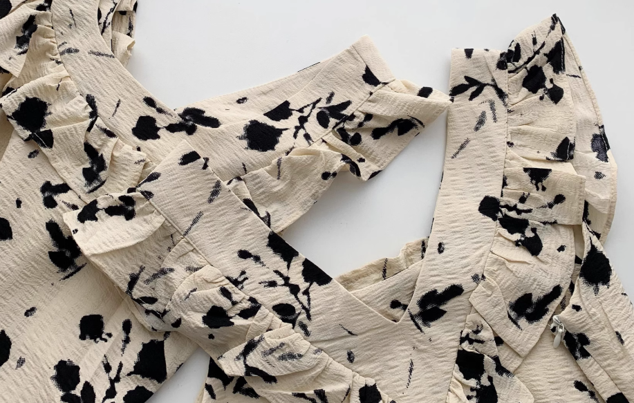 Ink painting print dress new style temperament U-neck floral long skirt R0032