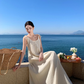 Gentle temperament backless suspender dress cold style unique and special skirt R0595