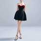 Elegant Black A-Line Spaghetti Straps Mini Women Dress with Applique Birthday Dress Homecoming Dress RS077