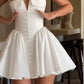 White suspender deep V sexy tube top A-line figure showing princess dress homecoming dress R2442
