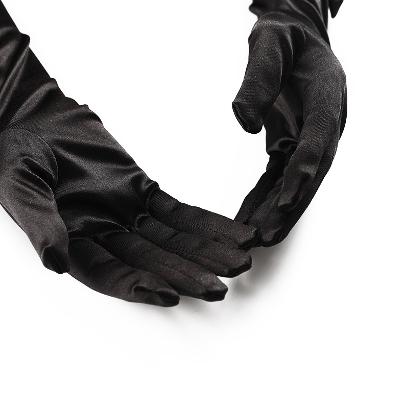 Stage performance long bow lace gloves satin wedding dress bride etiquette performance     S6256