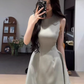 French high-end sleeveless vest dress 2025 temperament lady waist A-line skirt R1405