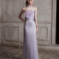 French Chic Lavender Sheath Bateau Long Women Dress with Applique Prom Dress Evening Dress RS078