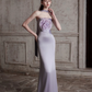 French Chic Lavender Sheath Bateau Long Women Dress with Applique Prom Dress Evening Dress RS078