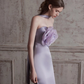 French Chic Lavender Sheath Bateau Long Women Dress with Applique Prom Dress Evening Dress RS078