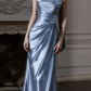 French Chic Pale Blue Sheath Bateau Long Women Dress Prom Dress Evening Dress RS079