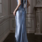 French Chic Pale Blue Sheath Bateau Long Women Dress Prom Dress Evening Dress RS079