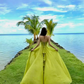 Casual Mint Green A-Line Strapless Long Women Dress for Seaside Vacation Summer Dress RS081