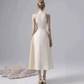 Minimalist Black A-Line High Collar Long Women Dress Prom Dress Evening Dress RS084
