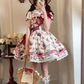 Strawberry Heart Lolita Short Sleeve Dress Cute Lolita Princess Dress Cake Tutu Skirt R1691