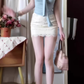 Gentle temperament blue top hip-wrapped short skirt two-piece suit skirt R0891