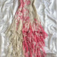 Pink floral symmetrical suspender skirt with irregular hem for homecoming dress R2778