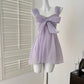 Purple suspender chest diamond A-line slim skirt homecoming dress R2549
