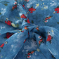 French retro blue floral ruffle dress 2025 new temperament long dress R2595