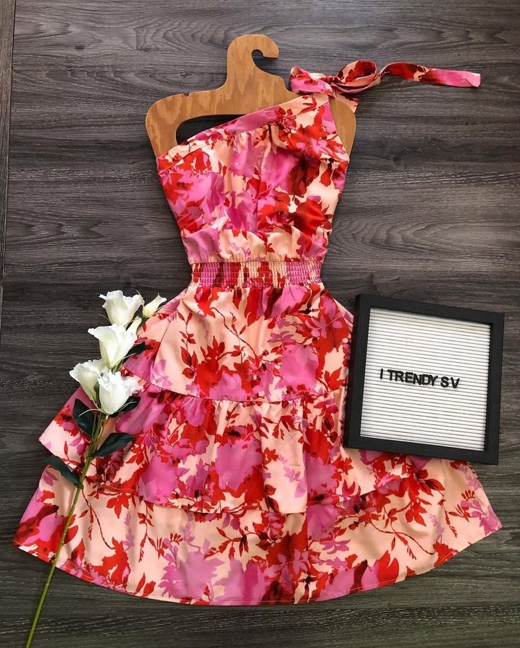 Floral asymmetrical neckline slim waist short skirt homecoming dress R3231