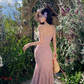 Fairy V-neck suspender dress heavy three-dimensional flower lace embroidery fishtail long skirt R1749