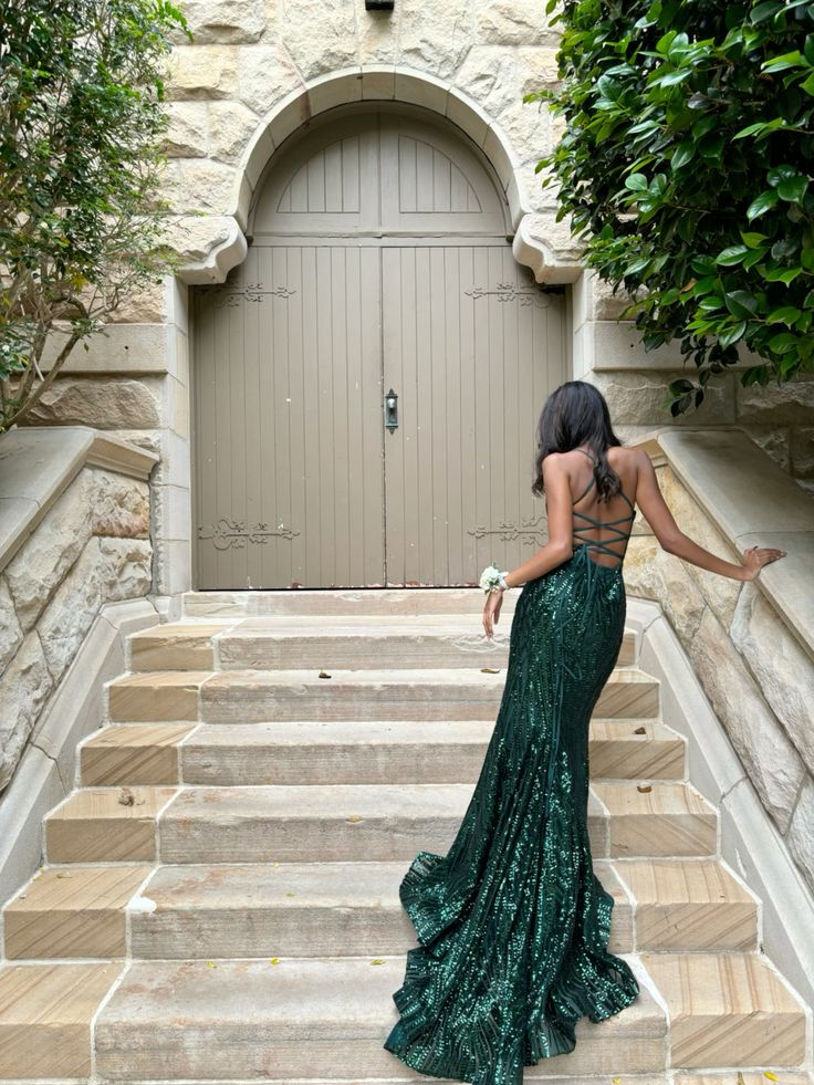 Green Sequin Mermaid Long Prom Dresses Formal Dress Evening Dress     S6652