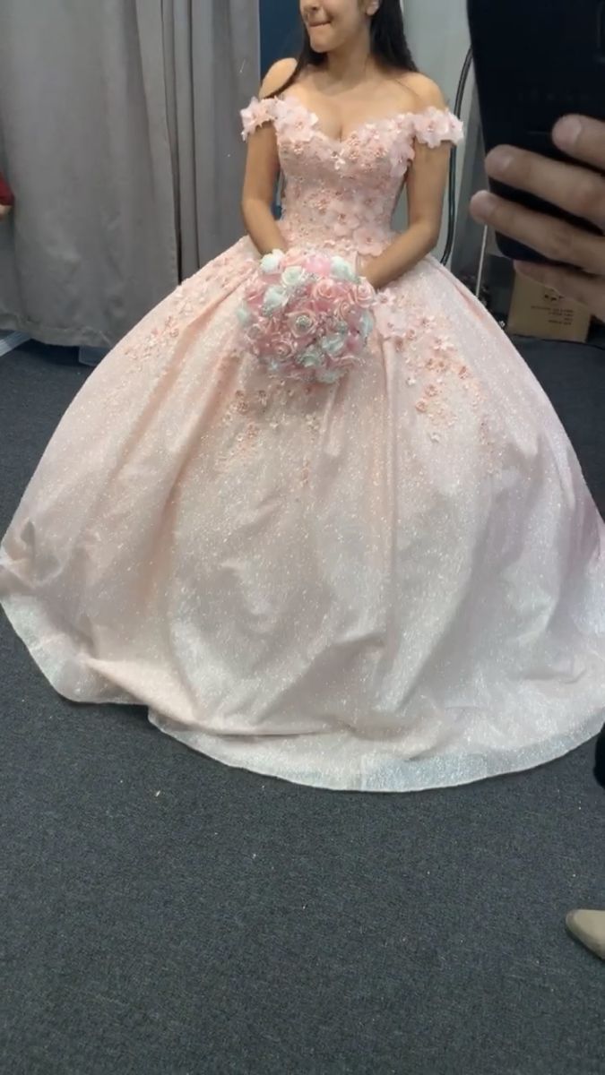 pink ball gown prom dresses formal dresses     S1060