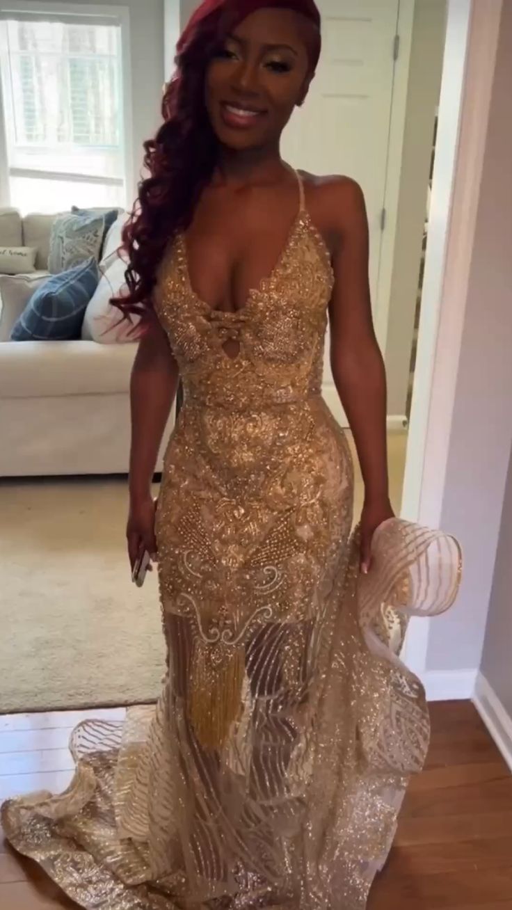 Gold prom dress Sexy Mermaid Long Prom Dress,Evening Dress      S6676