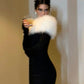Women Dresses Sexy Off Shoulder Long Sleeve Elegant Evening Party Gown       S6736