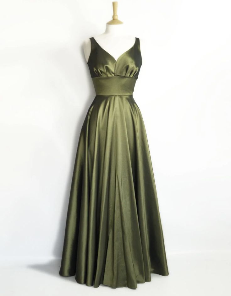 Olive Green Bridesmaid Dresses Prom Dress      S6697