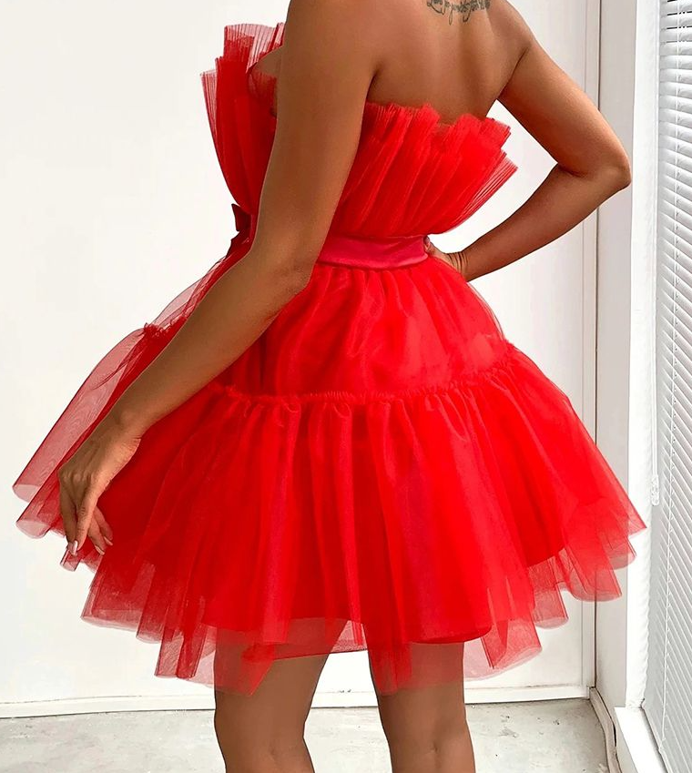 Red Cocktail Dresses A-Line Homecoming Dresses    S2048