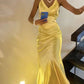 Yellow Mermaid Party Prom Dresses Long Evening Dress       S6589