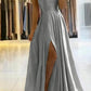 Spaghetti-Straps Prom Dress with Slit       S6725