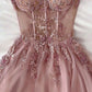 Dreamy pink gown,Pink long evening prom dress     S2606