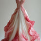 Vintage Ball Gown Straps Ombre Pink Prom Dresses Long Evening Gown Tulle Formal Party Dress       S6703