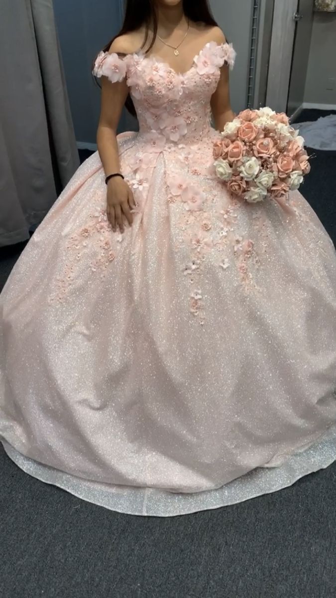 pink ball gown prom dresses formal dresses     S1060