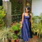 A Line Royal Blue Satin Prom Dress, Evening Dress        S6624